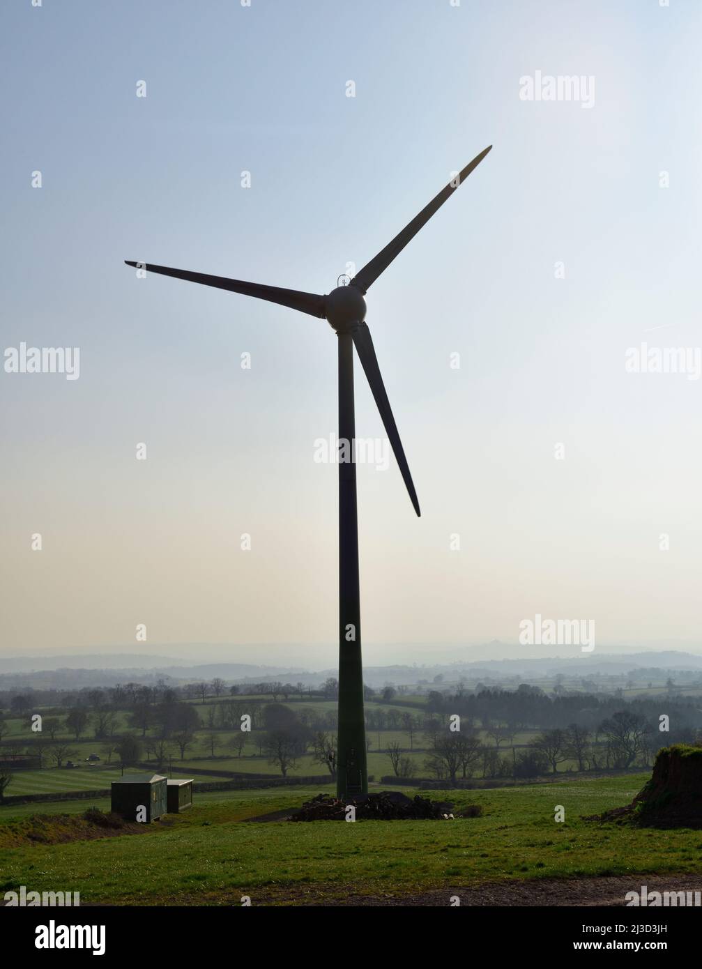 Éolienne sur les collines de Mendip, Somerset Banque D'Images