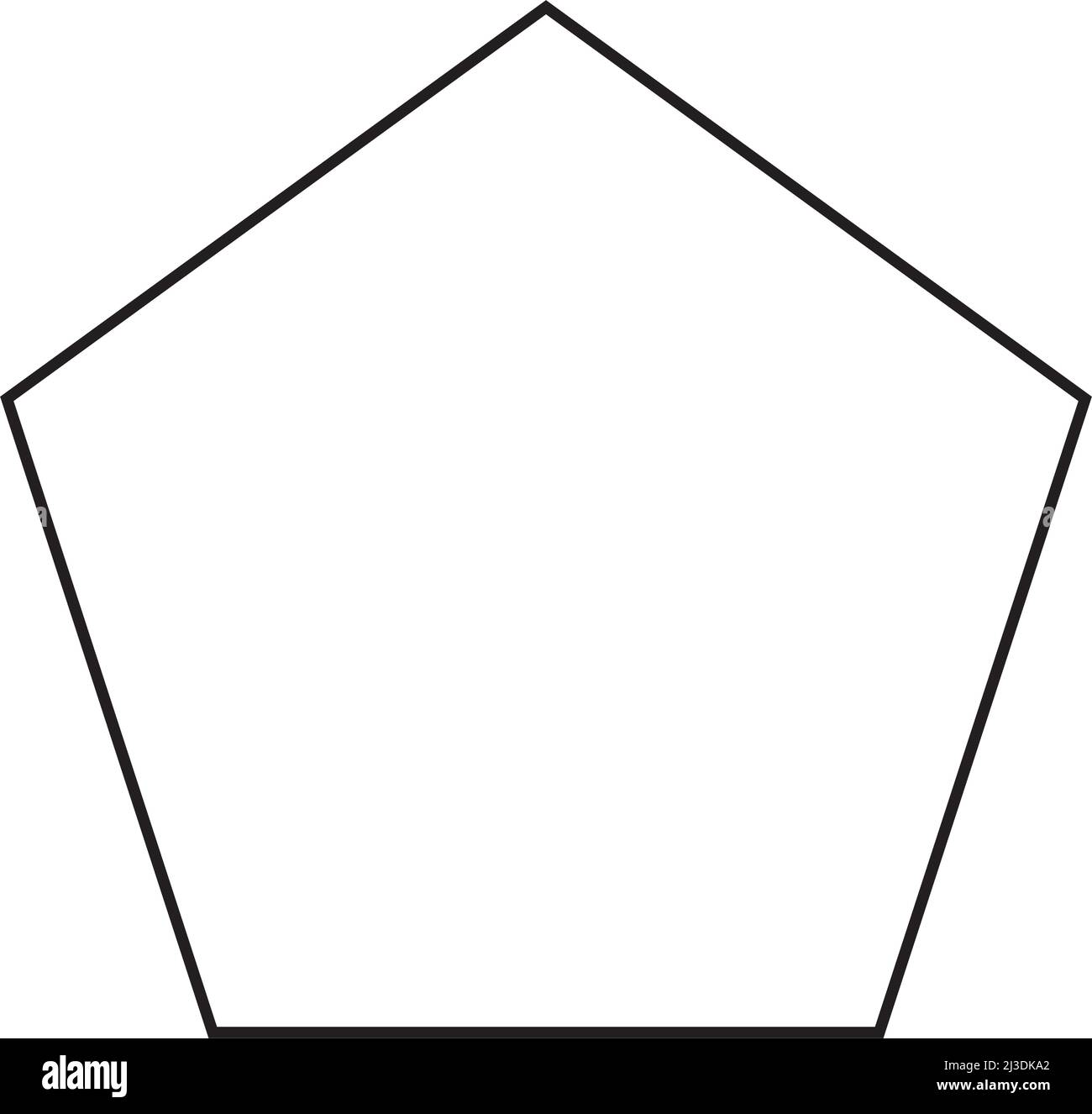 Symbole en forme de Pentagone icône vecteur contour de contour pour la conception graphique créative élément d'interface utilisateur dans une illustration de pictogramme Illustration de Vecteur