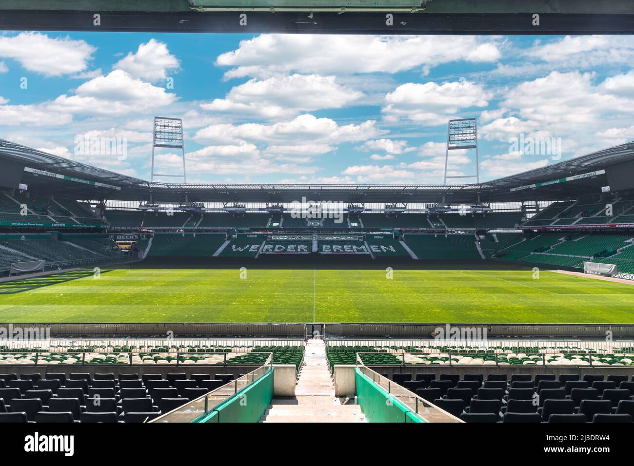 Vue panoramique sur Weserstadion, stade du Bundesliga football club SV Werder Bremen Banque D'Images
