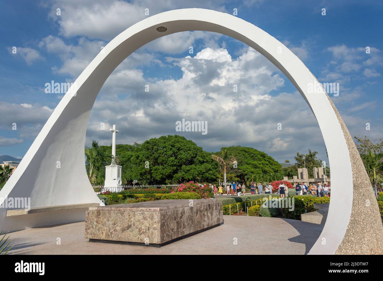 Groupe d'excursion au National Heroes Park, Kingston, Jamaïque, grandes Antilles, Caraïbes Banque D'Images