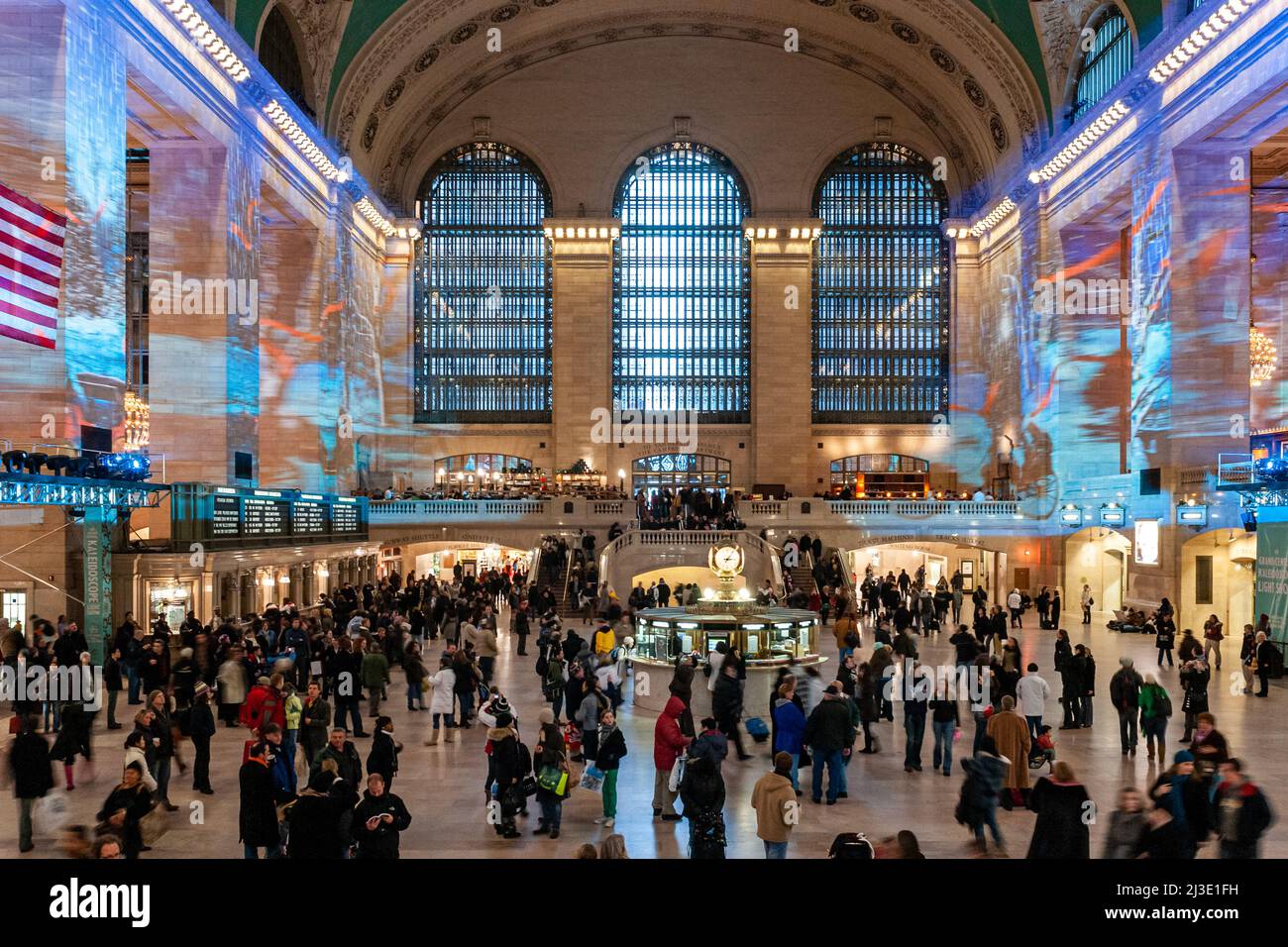 Gare Grand Central à Manhattan, New York, avec décorations de Noël Banque D'Images