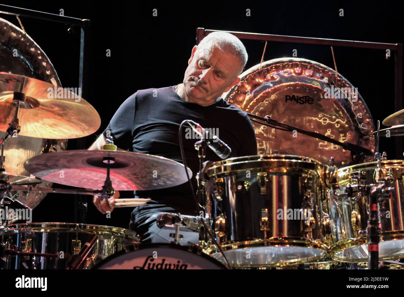 Southampton, Royaume-Uni. 07th avril 2022. Carl Fredrick Kendall Palmer, batteur anglais, et bassiste, plus connu comme membre fondateur du rock progressif britannique et supergroupe Emerson Lake and Palmer (ELP), Asie, batteur en tournée pour le Crazy World d'Arthur Brown, membre fondateur d'Atomic Rooster, Et Prog God Award, se produit avec l'héritage ELP de Carl Palmer au 1865 (photo de Dawn Fletcher-Park/SOPA Images/Sipa USA) crédit: SIPA USA/Alay Live News Banque D'Images