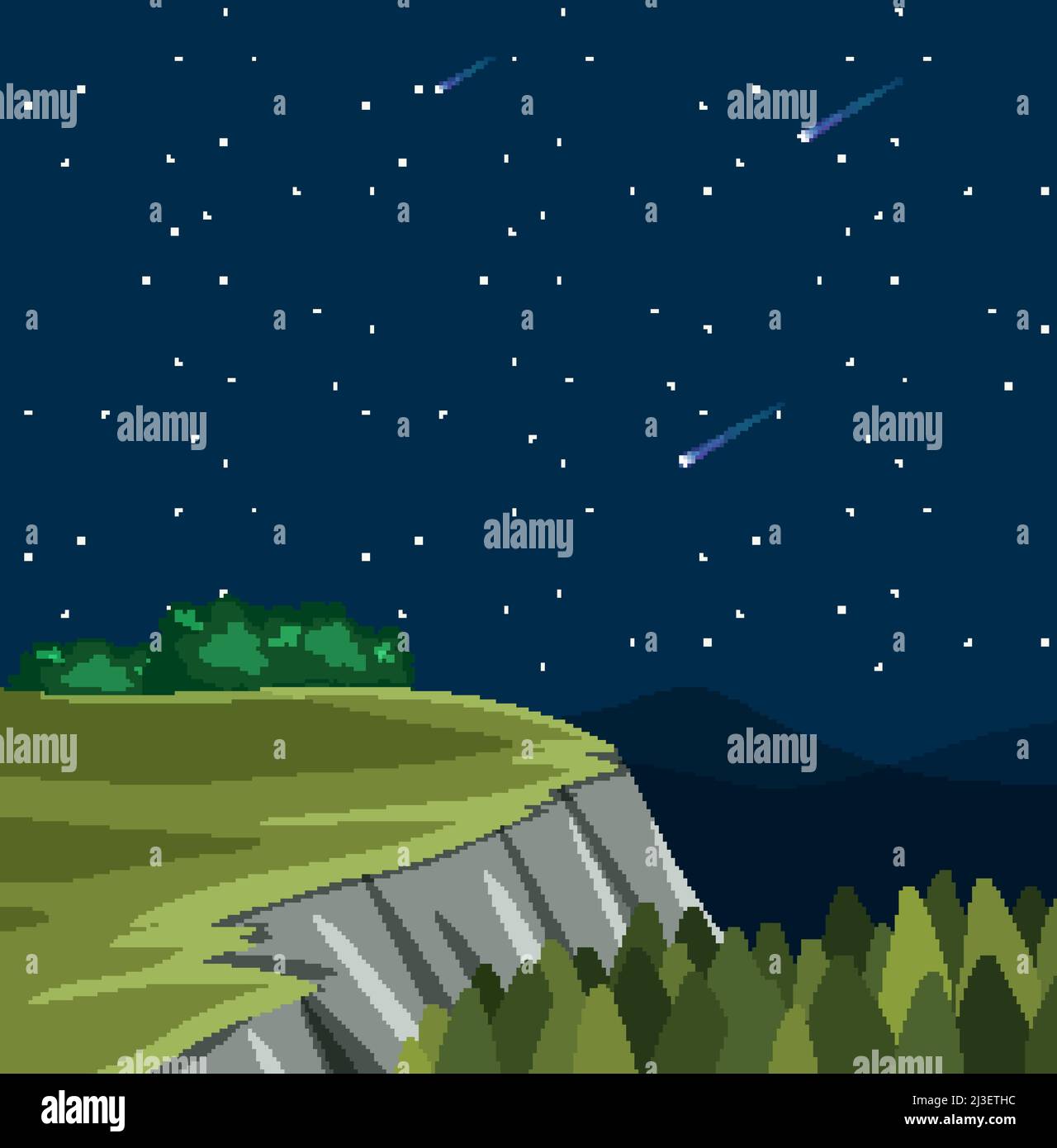 Scène avec des étoiles de tournage dans l'illustration du ciel Illustration de Vecteur