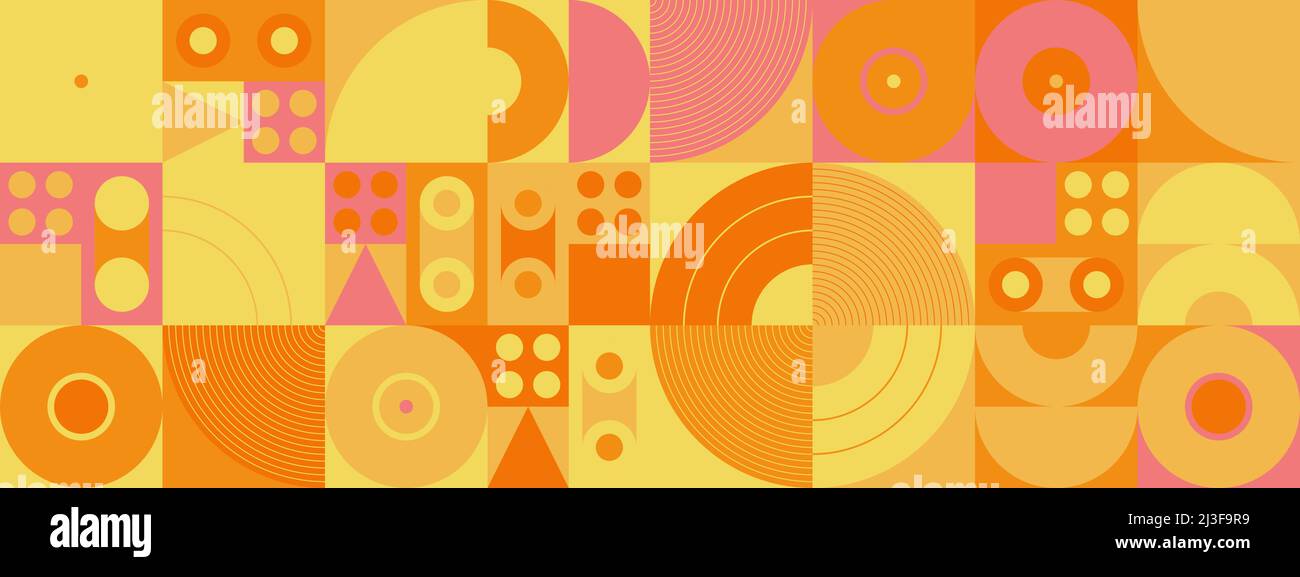 Œuvres d'art abstraites inspirées par Bauhaus, composées d'éléments de conception vectoriels et de formes géométriques audacieuses. Illustration de Vecteur