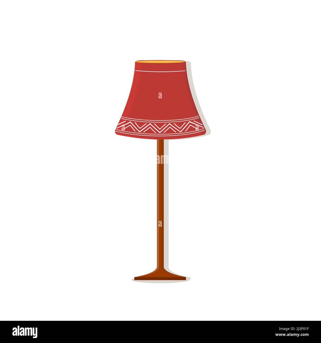 lampadaire intérieur rouge, illustration vectorielle de couleur plate Illustration de Vecteur