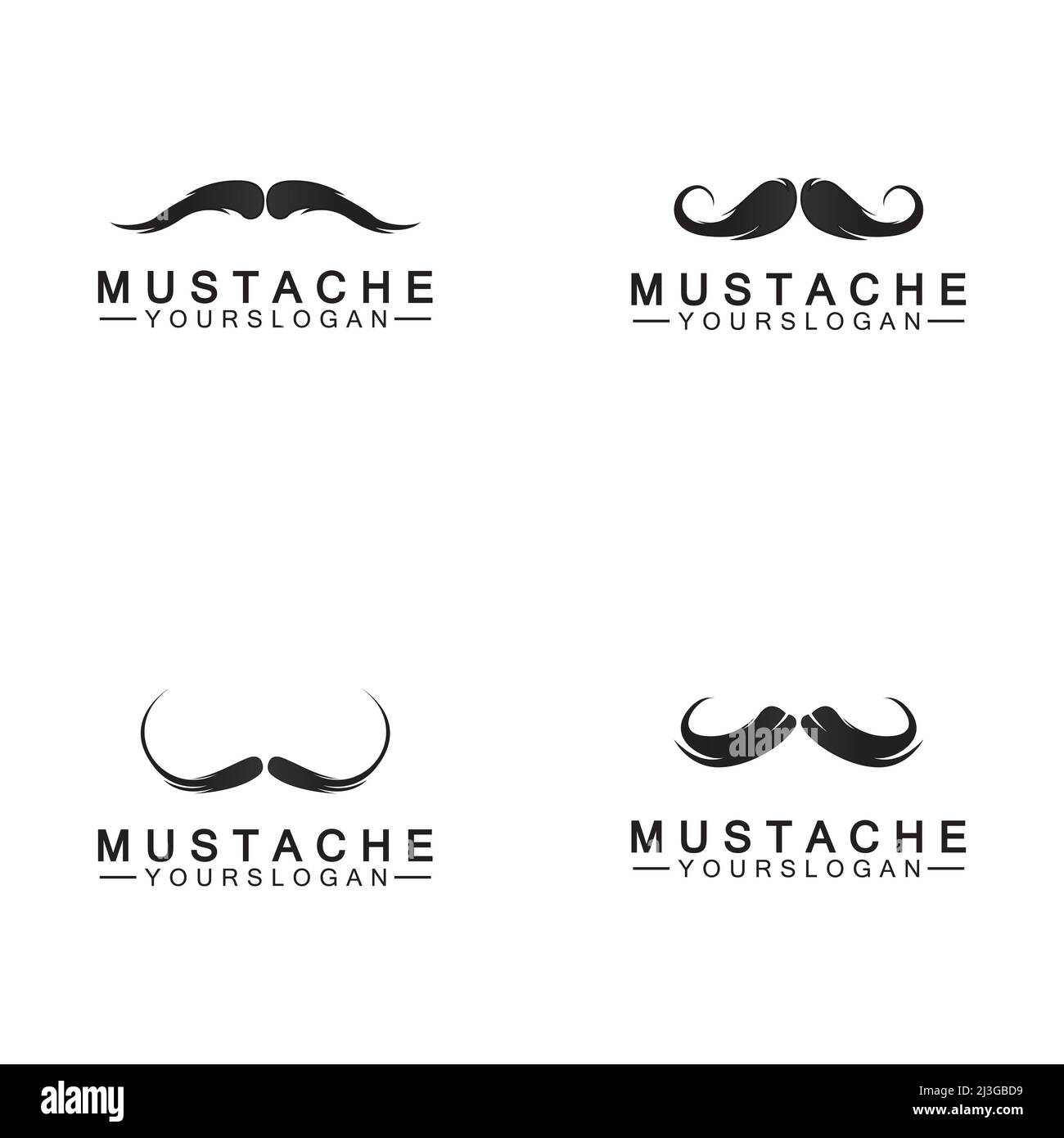 Modèle de logo représentant une icône représentant un vecteur de moustache Illustration de Vecteur