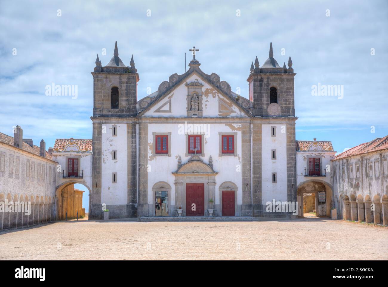 Église de notre dame de Cabo Espichel dans le parc naturel Arrabida au Portugal. Banque D'Images