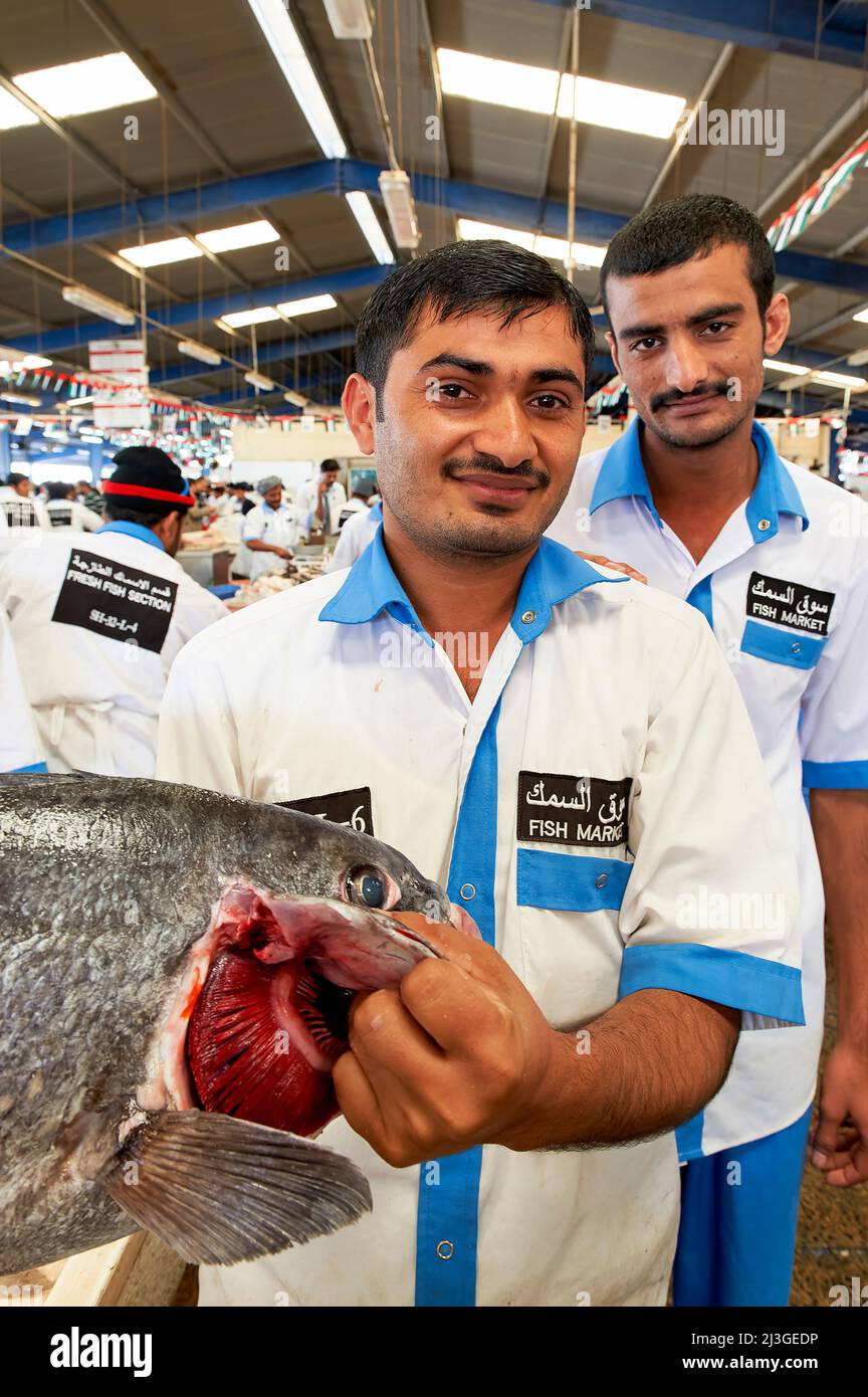 Dubaï. EAU. Le marché aux poissons Banque D'Images