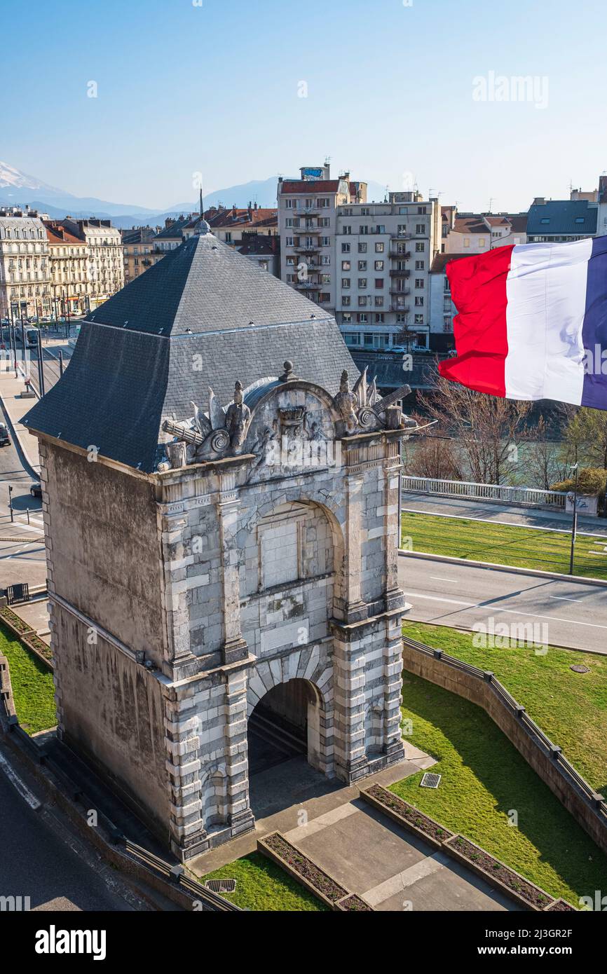 France, Isère, Grenoble, Porte de France fait partie de l'enceinte construite par Lesdiguières au 17e siècle Banque D'Images