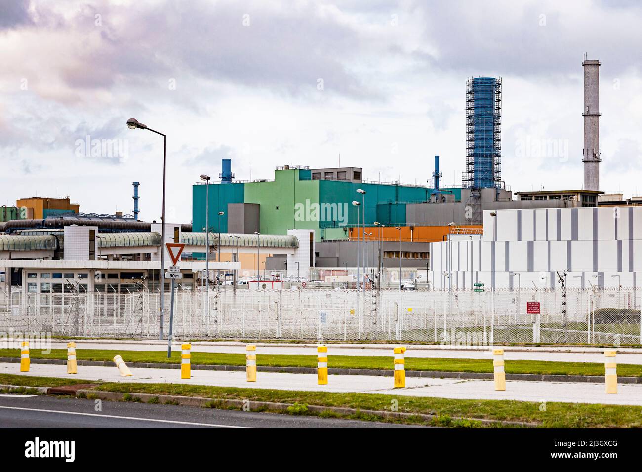 France, Manche (50), Cotentin, Cap de la Hague, Beaumont-Hague, usine de retraitement du combustible nucléaire de la Haye, exploitée par Orano, anciennement Areva, et avant cela Cogema Banque D'Images