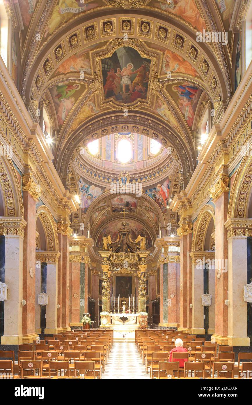 Malte, île Gozo, Rabat, basilique Saint-Georges (collégiale Saint-Georges) du 17th siècle Banque D'Images