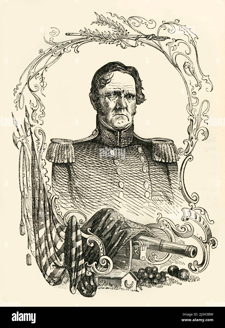 'Major-général Scott', 1849. Le soldat américain Winfield Scott a servi pendant la guerre de 1812, la guerre Mexico-américaine et la guerre civile américaine. De "l'histoire du Mexique et de la guerre mexicaine", par John Frost, LL.D.. [Thomas, Cowperthwait and Co., Philadelphie, 1849] Banque D'Images
