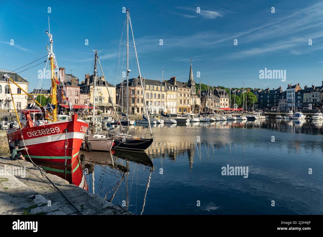France, Calvados, Honfleur, le Vieux bassin Banque D'Images