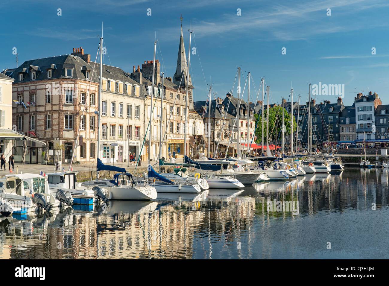 France, Calvados, Honfleur, le Vieux bassin Banque D'Images
