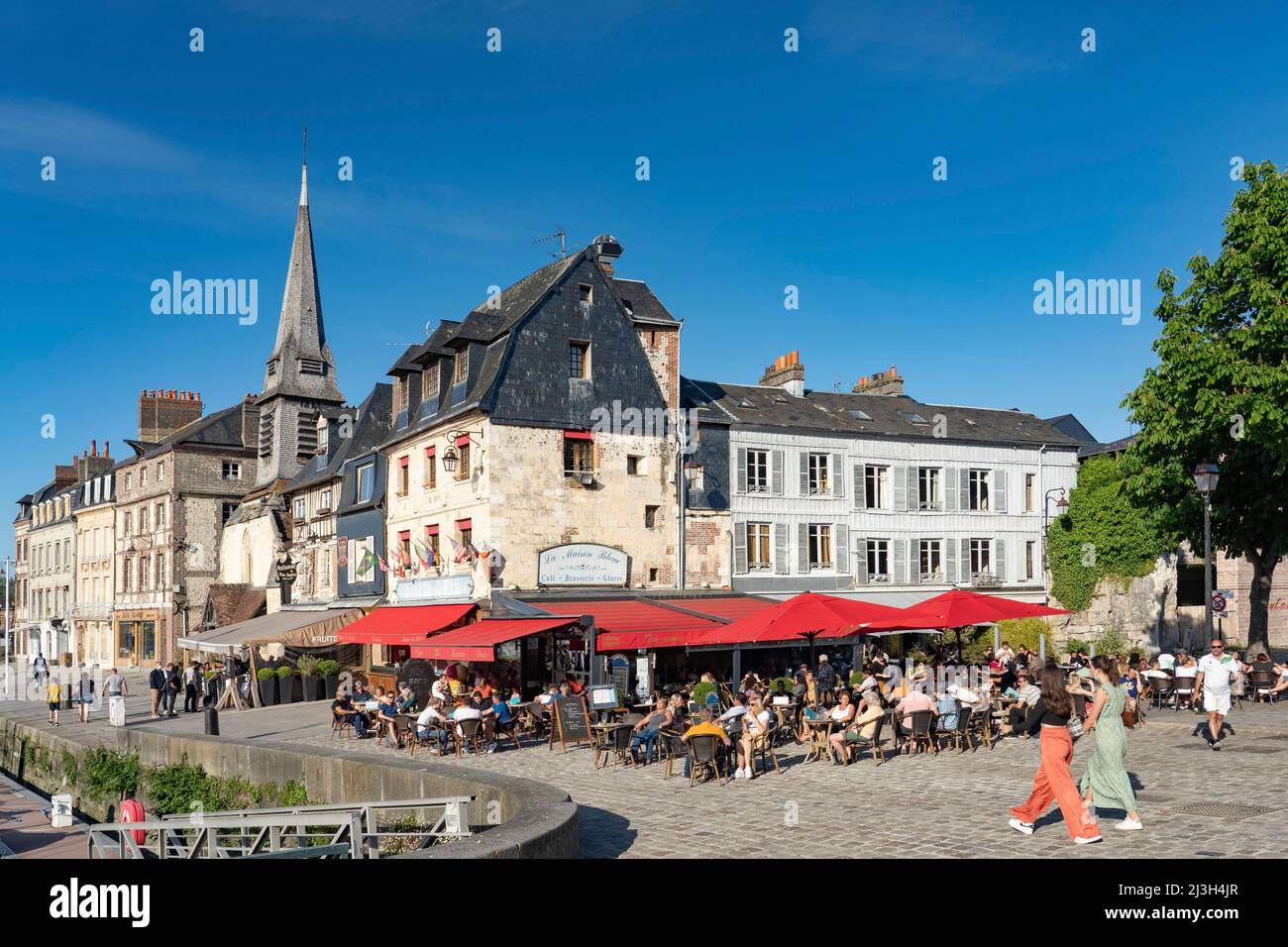 France, Calvados, Honfleur, le Vieux bassin Banque D'Images