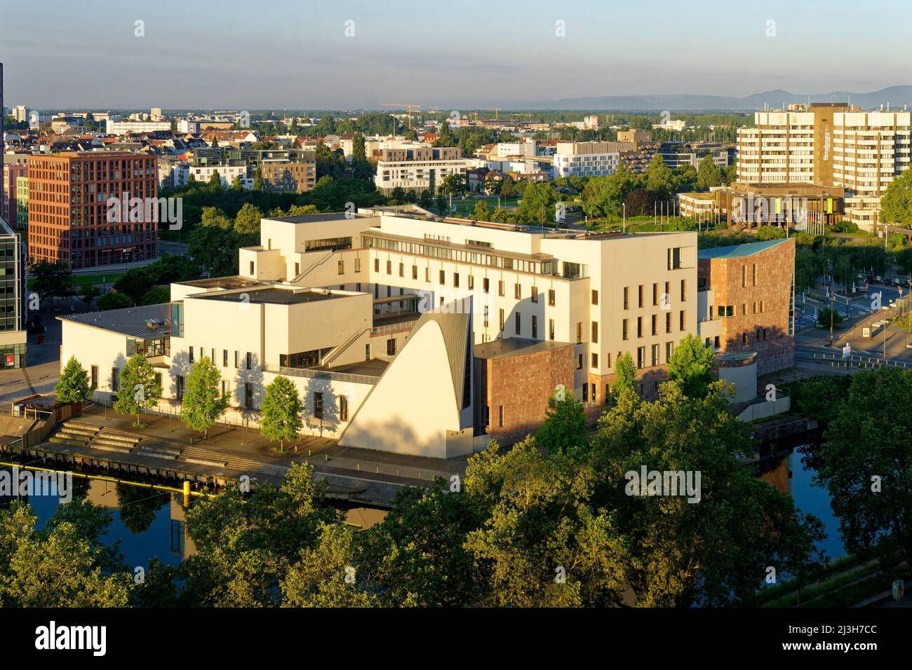 La France, Bas Rhin, Strasbourg, développement du port du Rhin (port du Rhin) et la conversion du briselames de bassin d'Austerlitz, la Cité de la musique (centre culturel dédié à la danse et la musique) Banque D'Images