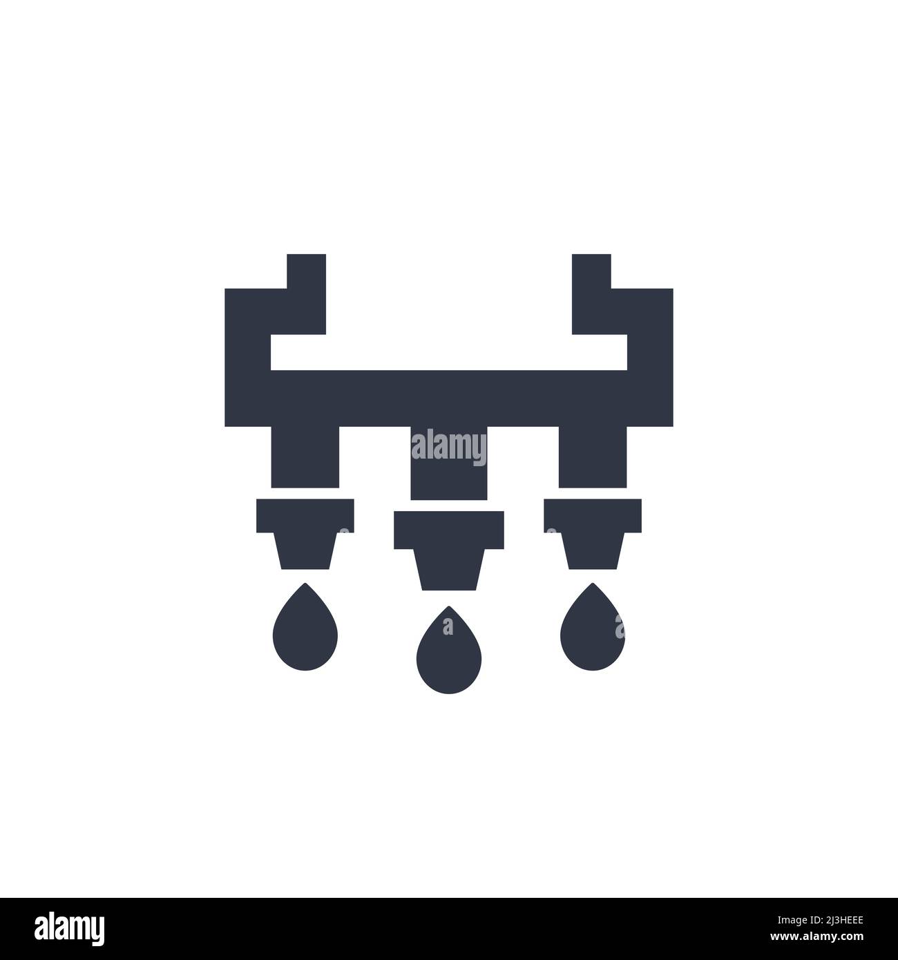 icône du système d'irrigation et des arroseurs en blanc Illustration de Vecteur