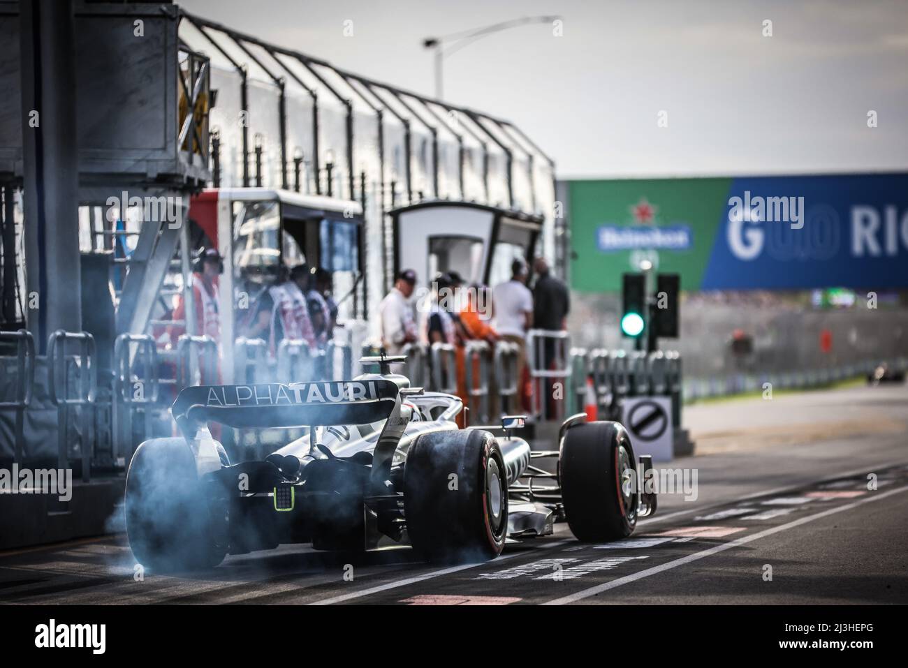 Melbourne, Victoria, Australie. 8th avril 2022. MELBOURNE, AUSTRALIE - AVRIL 8 : Scuderia AlphaTauri lors de la deuxième pratique au Grand Prix d'Australie 2022 (Credit image: © Chris Putnam/ZUMA Press Wire) Banque D'Images