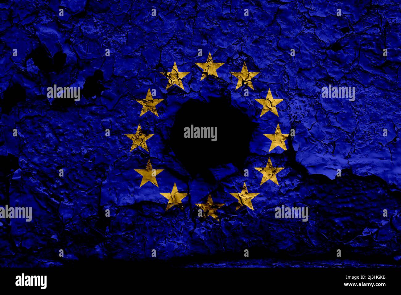 Drapeau de l'Union européenne sur fond de grunge Banque D'Images