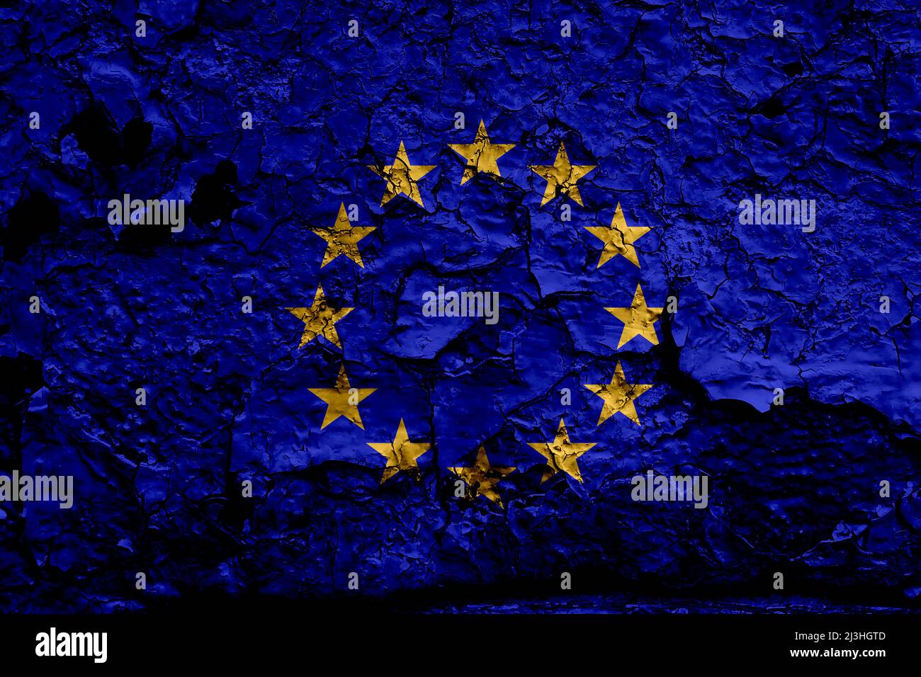 Drapeau de l'Union européenne sur fond de grunge Banque D'Images