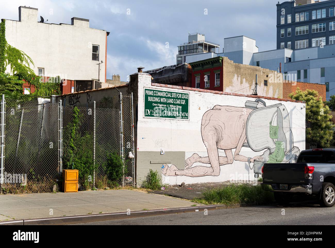 Southside, New York City, NY, Etats-Unis, un étrange Graffiti Banque D'Images