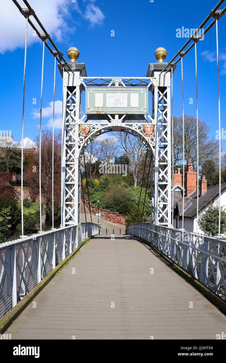Queens Park Bridge, Chester suspension Bridge Banque D'Images