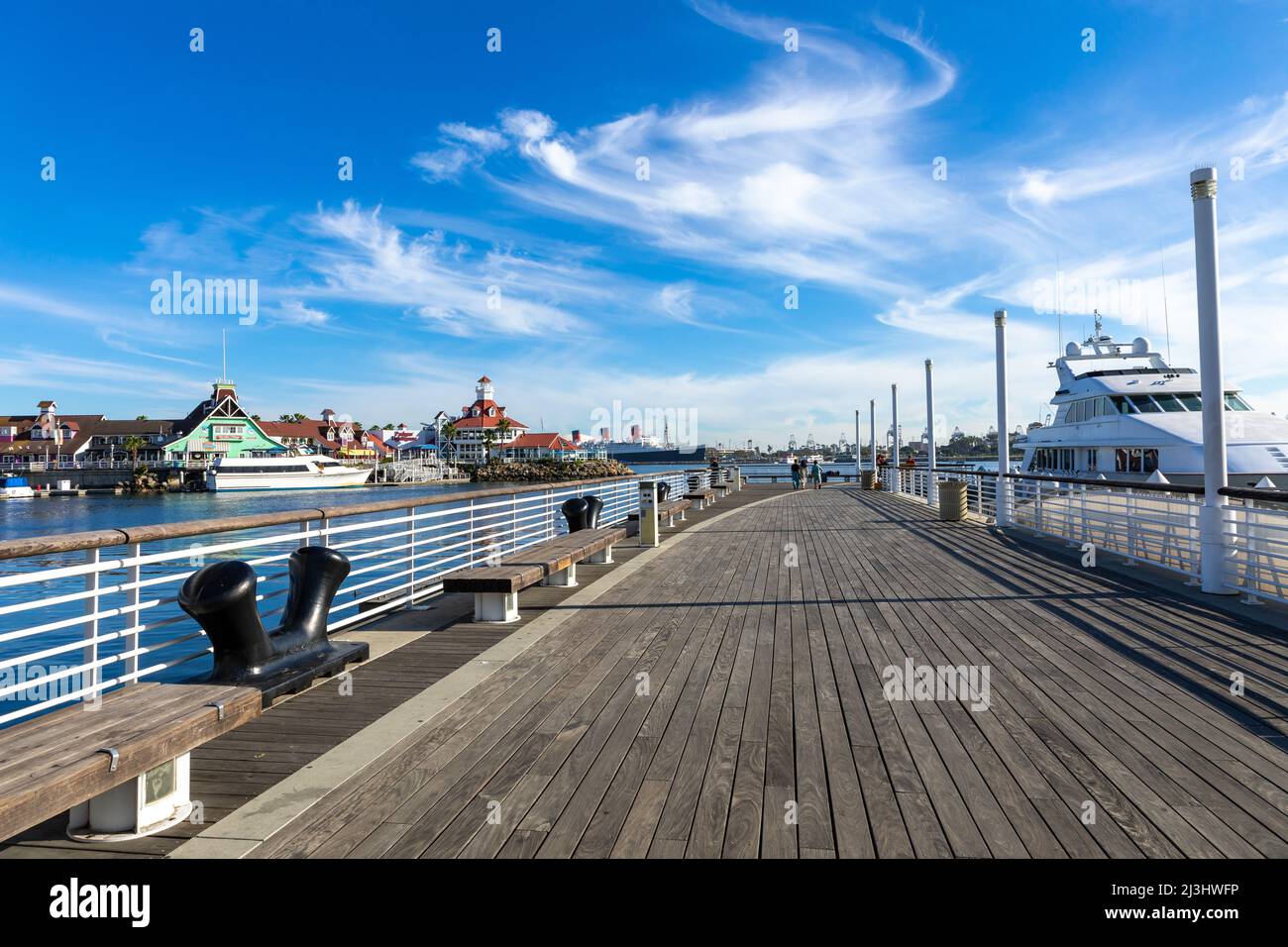 Village de rivage dans Rainbow Harbour à long Beach, Californie. ÉTATS-UNIS. Banque D'Images