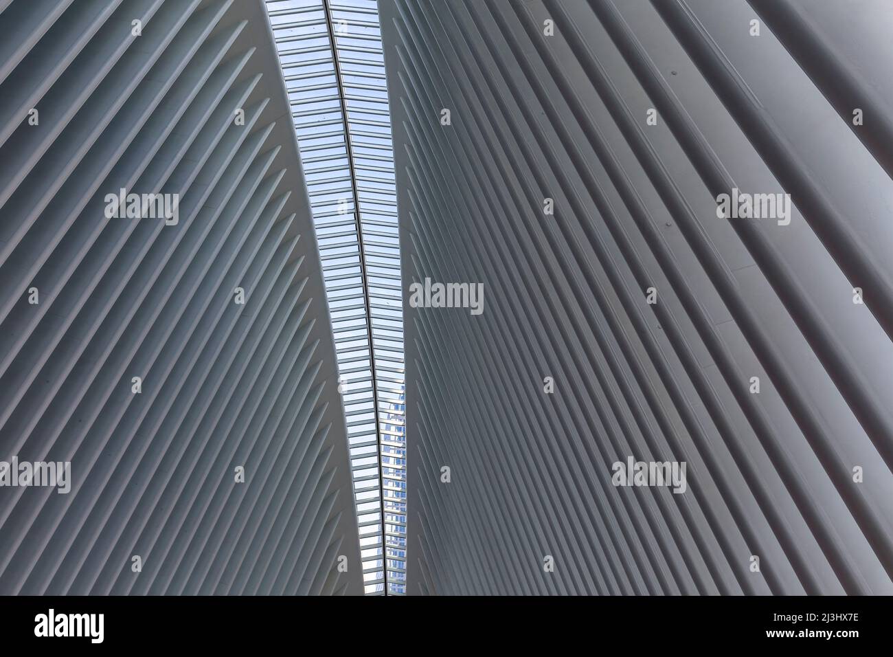 WORLD TRADE CENTER, New York City, NY, USA, World Trade Center Transportation Hub ou Oculus conçu par Santiago Calatrava architecte dans le quartier financier à l'intérieur Banque D'Images