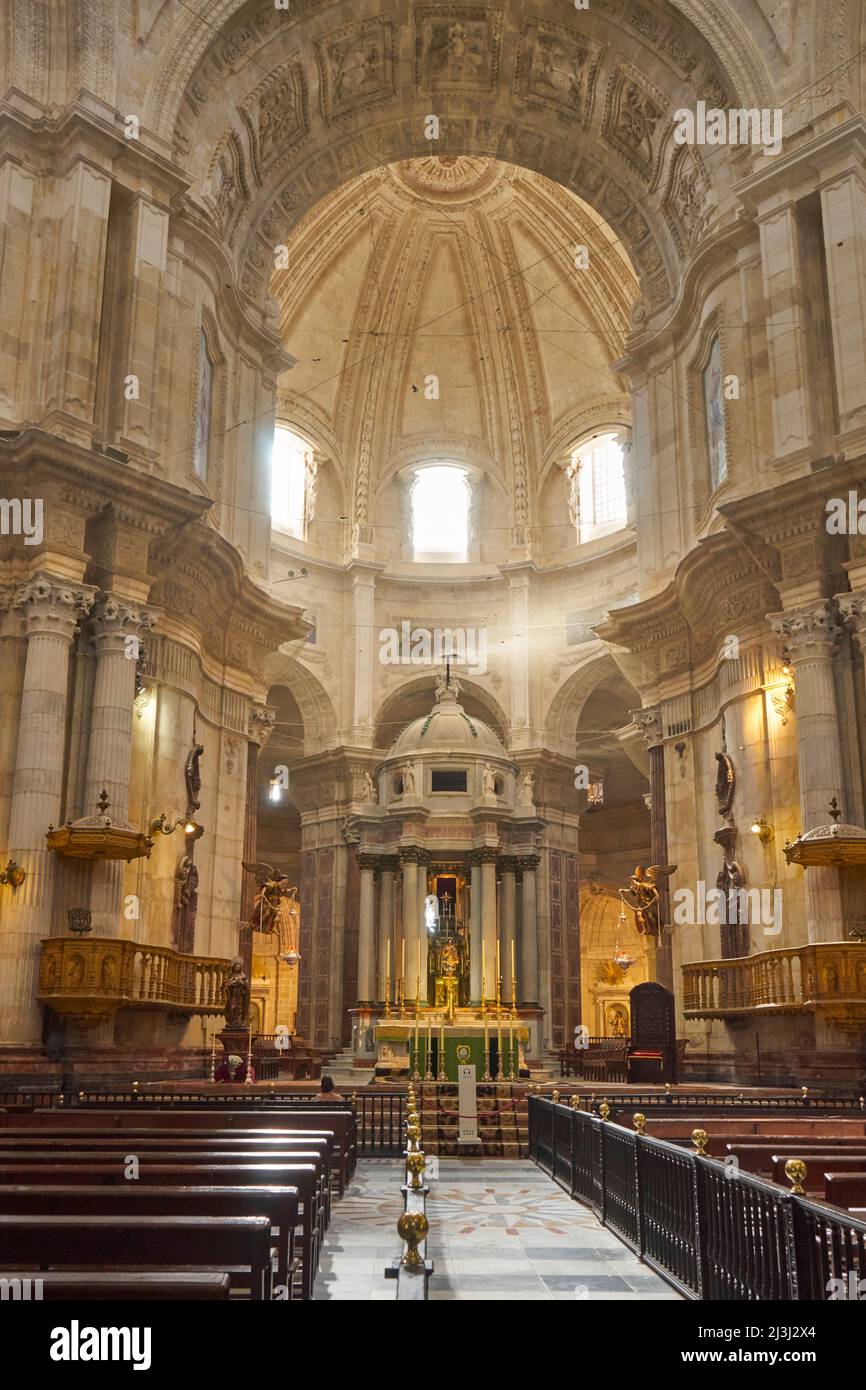 Intérieur de la cathédrale de Cadix, Espagne Banque D'Images