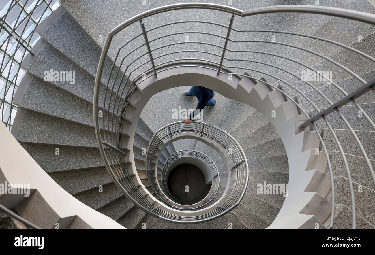 Escalier en colimaçon dans un bâtiment, Allemagne Banque D'Images