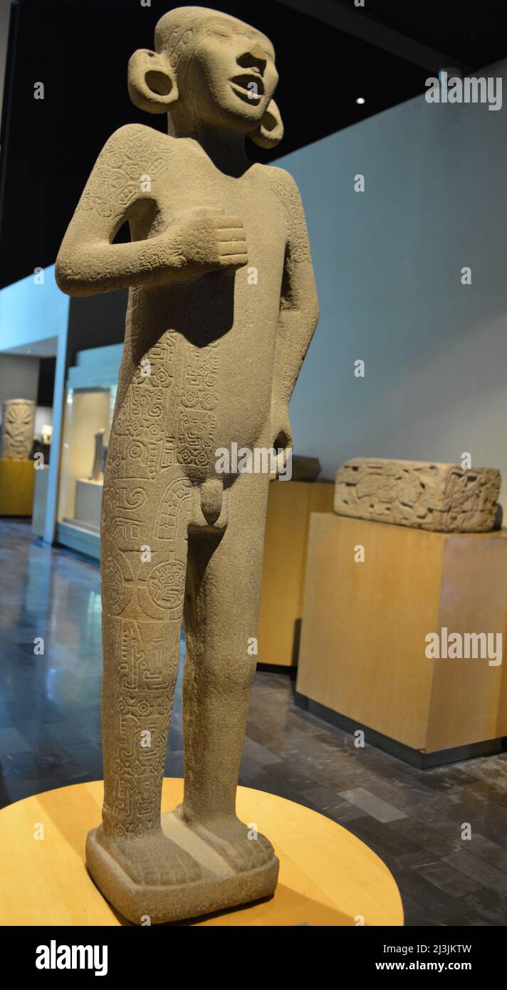 La sculpture de l'adolescent de Tamuin San Luis Potosi Mexique. Museo Nacional de Antropologia Banque D'Images