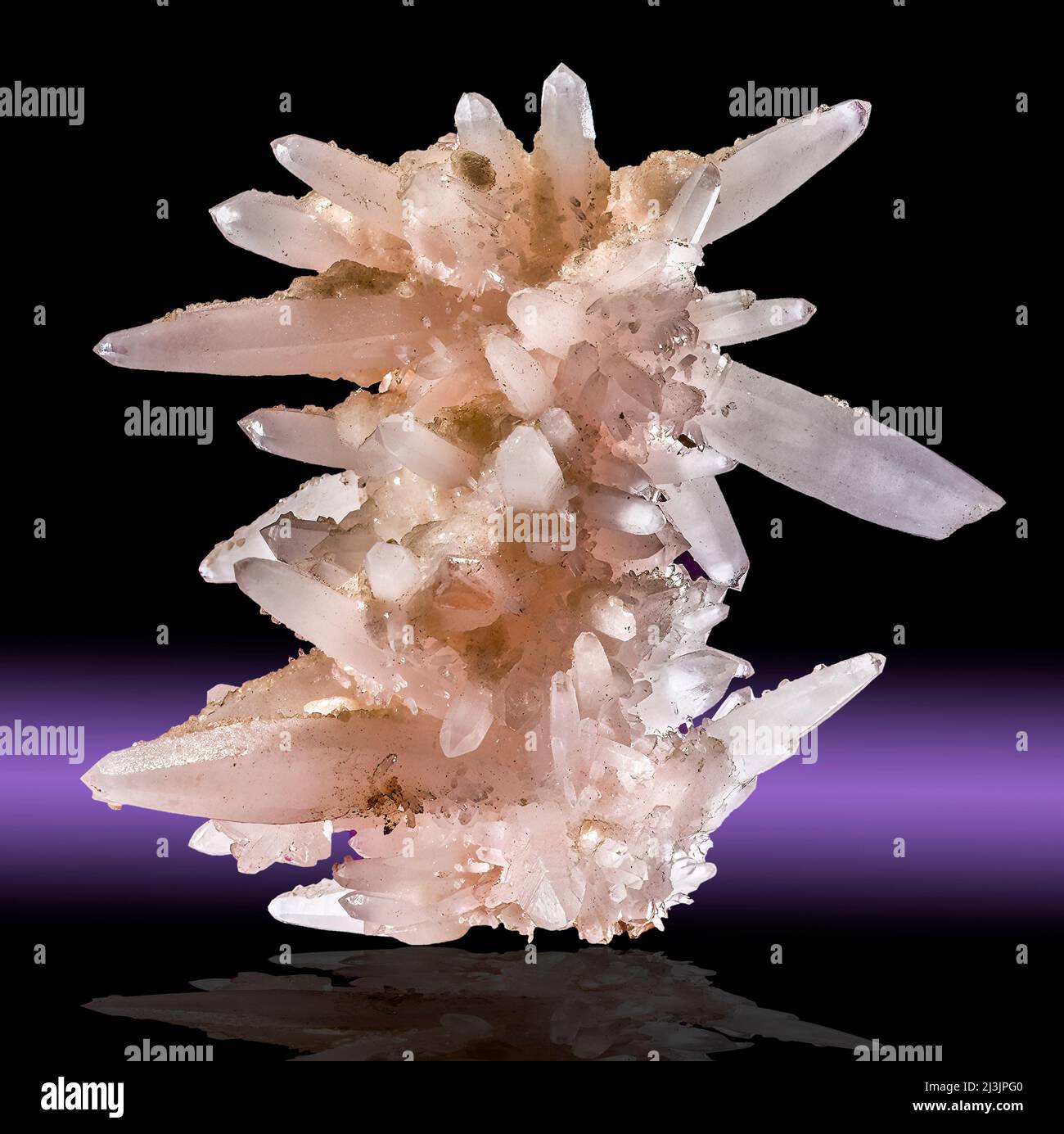 Quartz & Rhodochromsite, Cavnic, Roumanie Banque D'Images