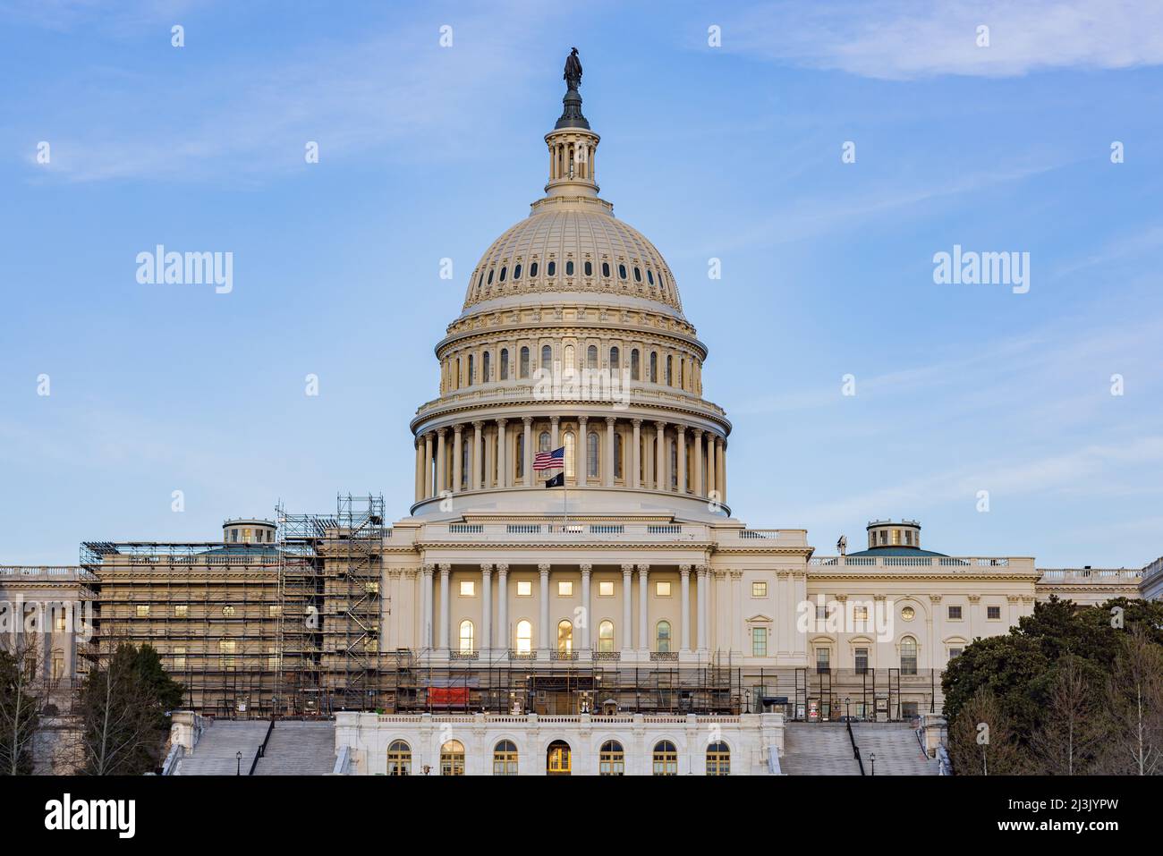 Vue au crépuscule sur le Capitole des États-Unis à Washington DC Banque D'Images