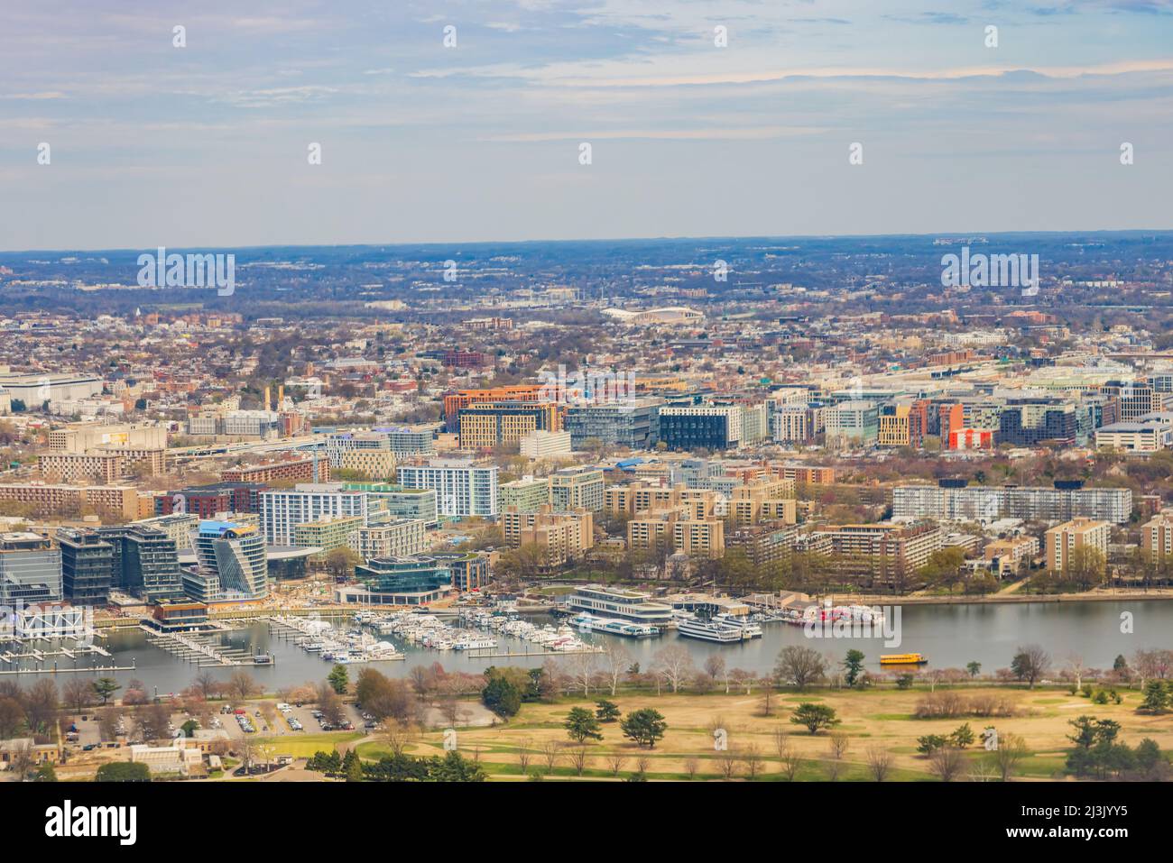Vue aérienne du paysage urbain de Washington DC aux États-Unis Banque D'Images
