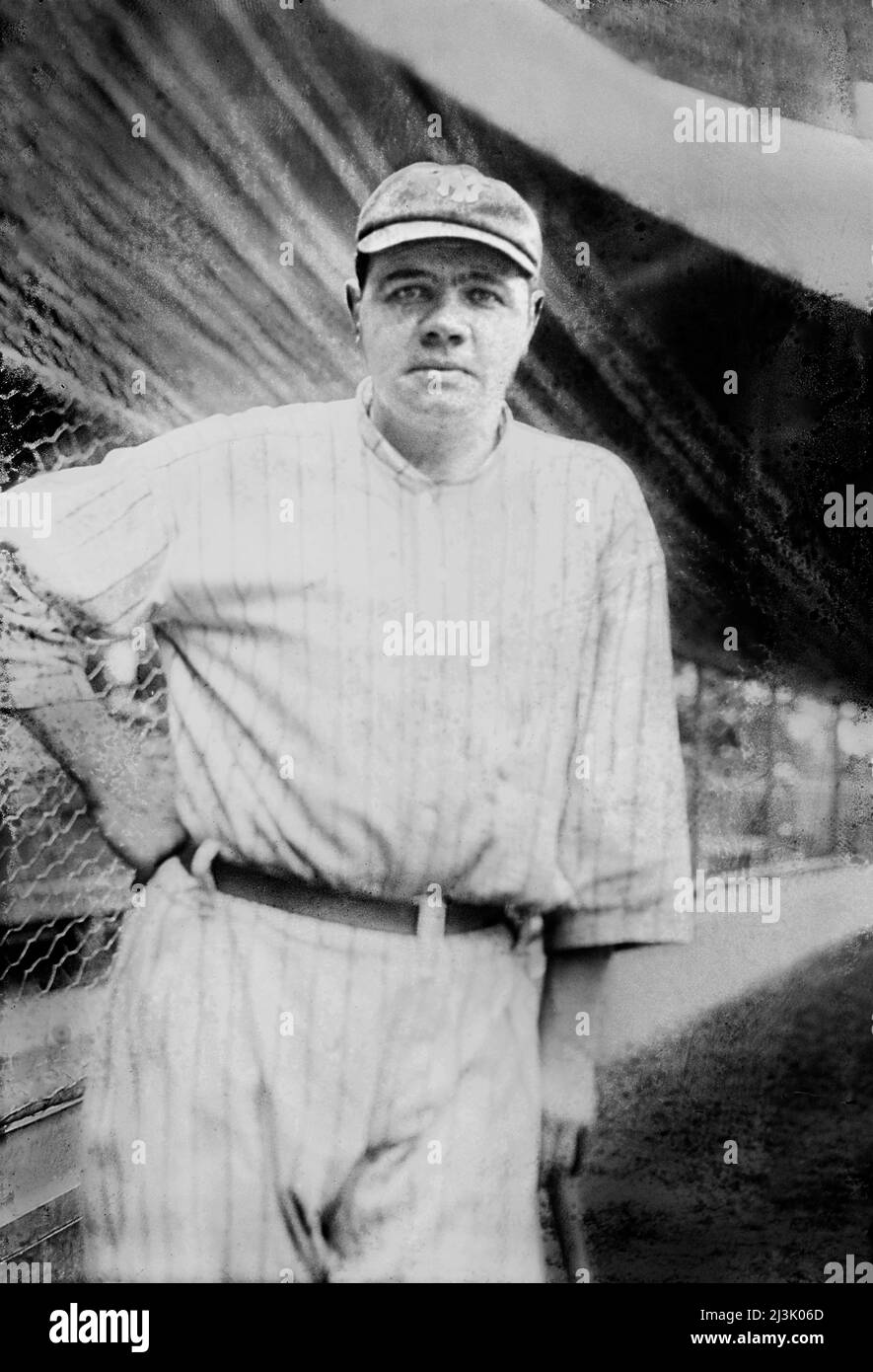 Babe Ruth, joueur de baseball de la Ligue majeure, New York Yankees, bain News Service, 1921 Banque D'Images