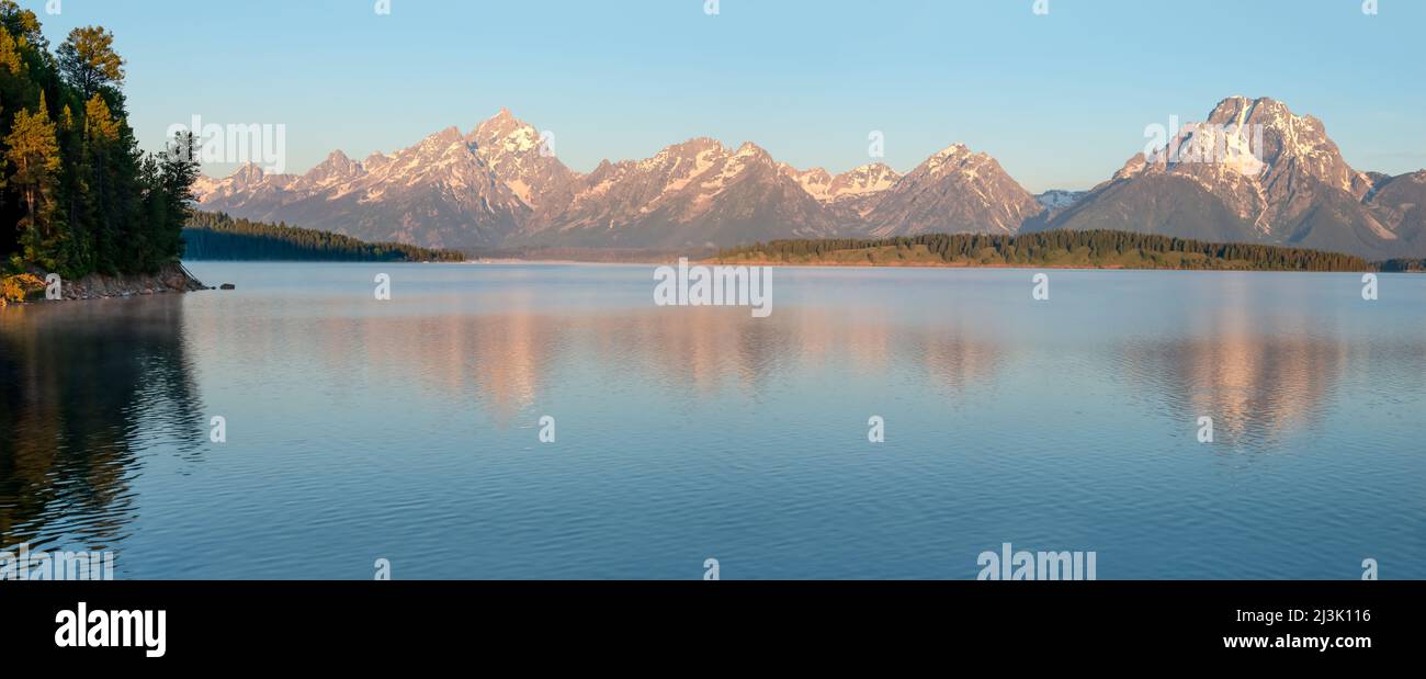 Les montagnes de Grand Teton et le lac Jackson Banque D'Images