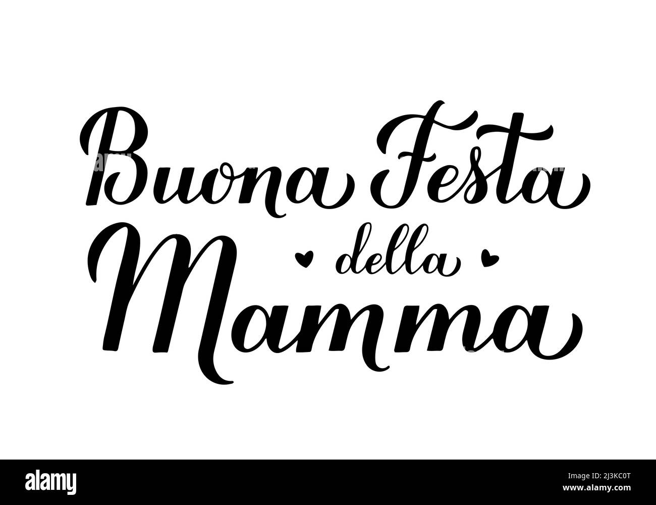 Buona festa della Mamma calligraphie lettrage à la main. Bonne fête des mères en italien. Modèle vectoriel pour poster typographique, carte de vœux, bannière, invita Illustration de Vecteur