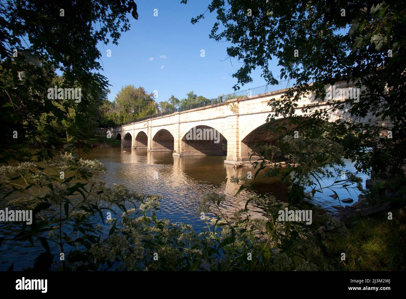 Le Monococy Aquaduct au-dessus de la rivière Monococy près de Dickerson.; Dickerson, Maryland. Banque D'Images