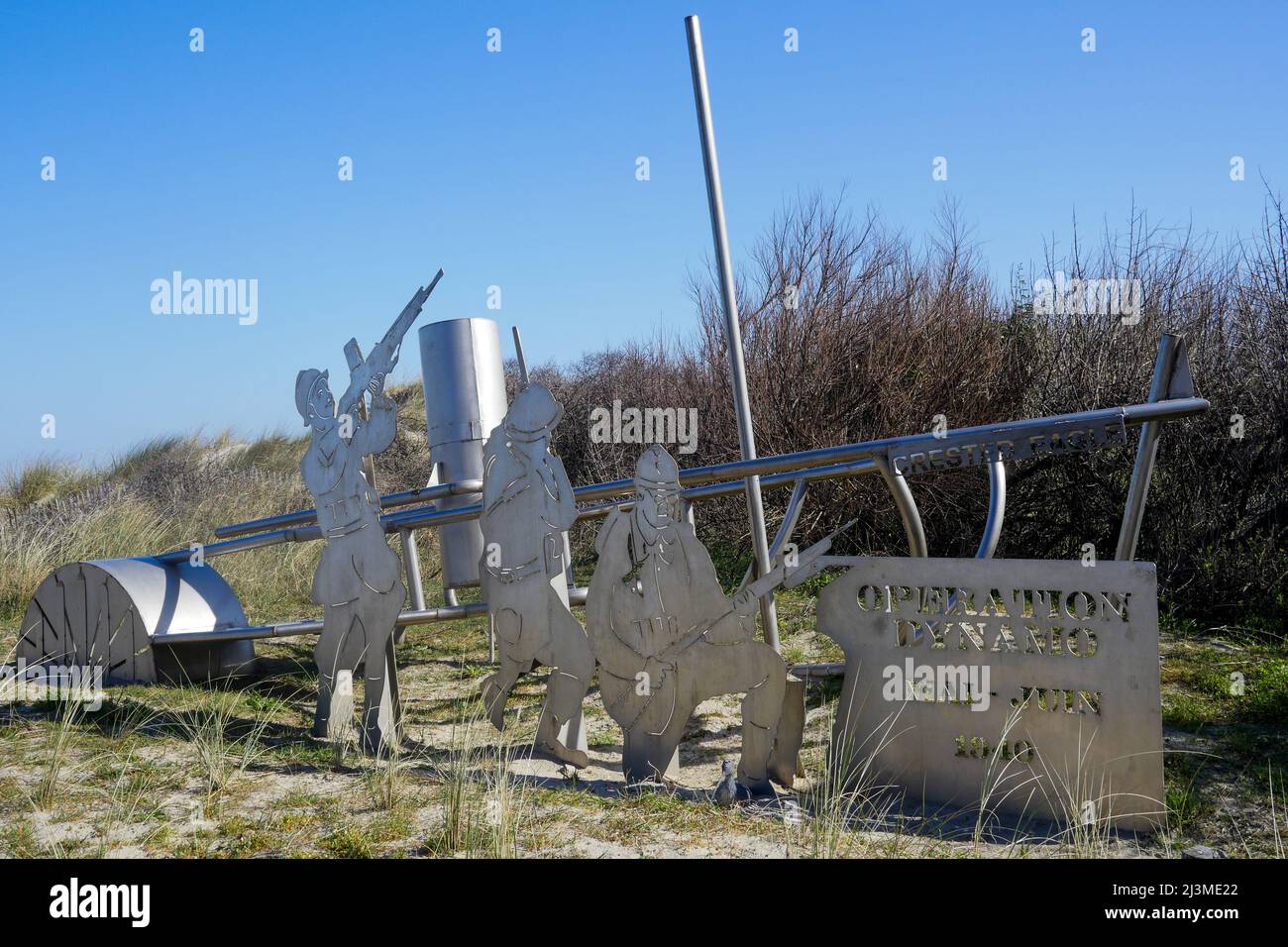 Monument en hommage à juin 1940 Dynamo Operation, Zuydcoote, Nord, hauts-de-France, France Banque D'Images