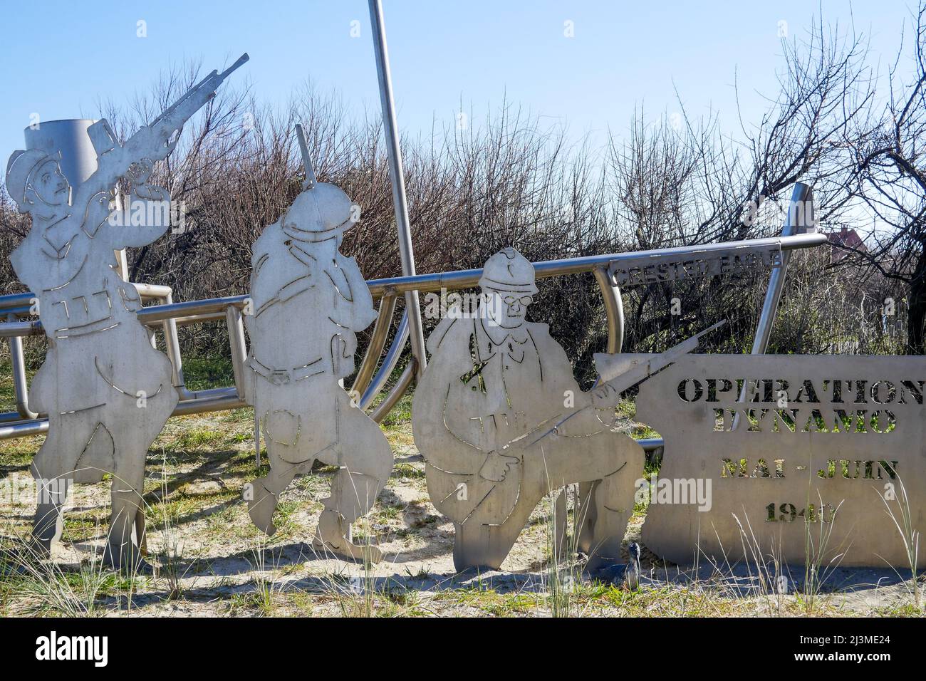Monument en hommage à juin 1940 Dynamo Operation, Zuydcoote, Nord, hauts-de-France, France Banque D'Images