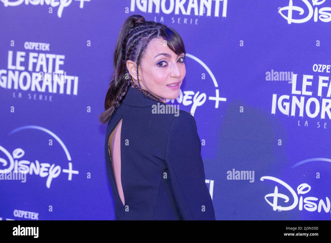 8 avril 2022, Rome, Italie: Ambra Angiolini assiste à la première de la série télévisée ''le Fate Ignoranti'' devant l'Opéra de Rome (Credit image: © Matteo Nardone/Pacific Press via ZUMA Press Wire) Banque D'Images