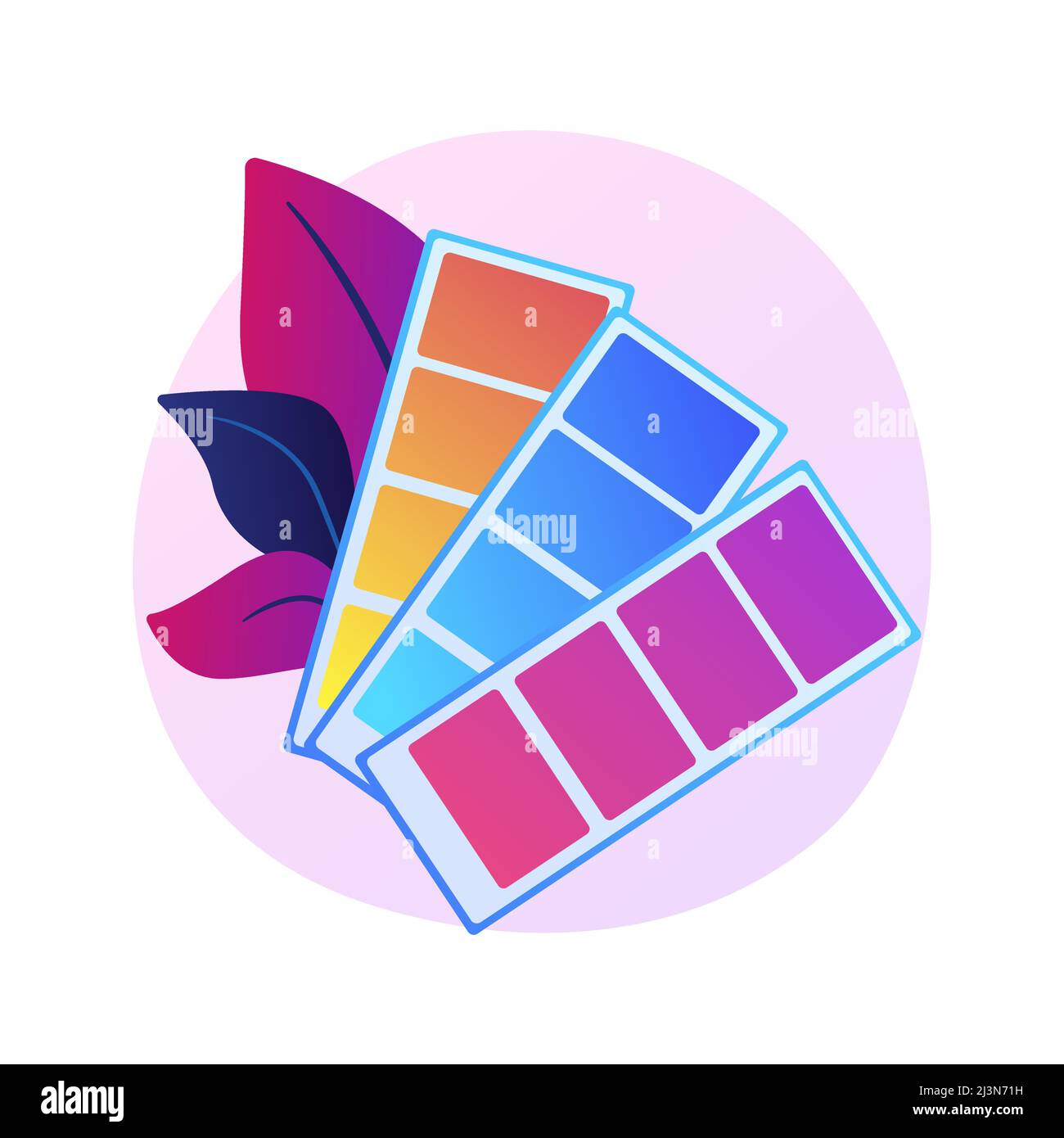 Palette de nuances de couleurs. Échantillons de peinture ventilateur, couleurs de conception intérieure, échelle de spectre. Le concepteur graphique guide clipart isolé sur fond blanc. VEC Illustration de Vecteur