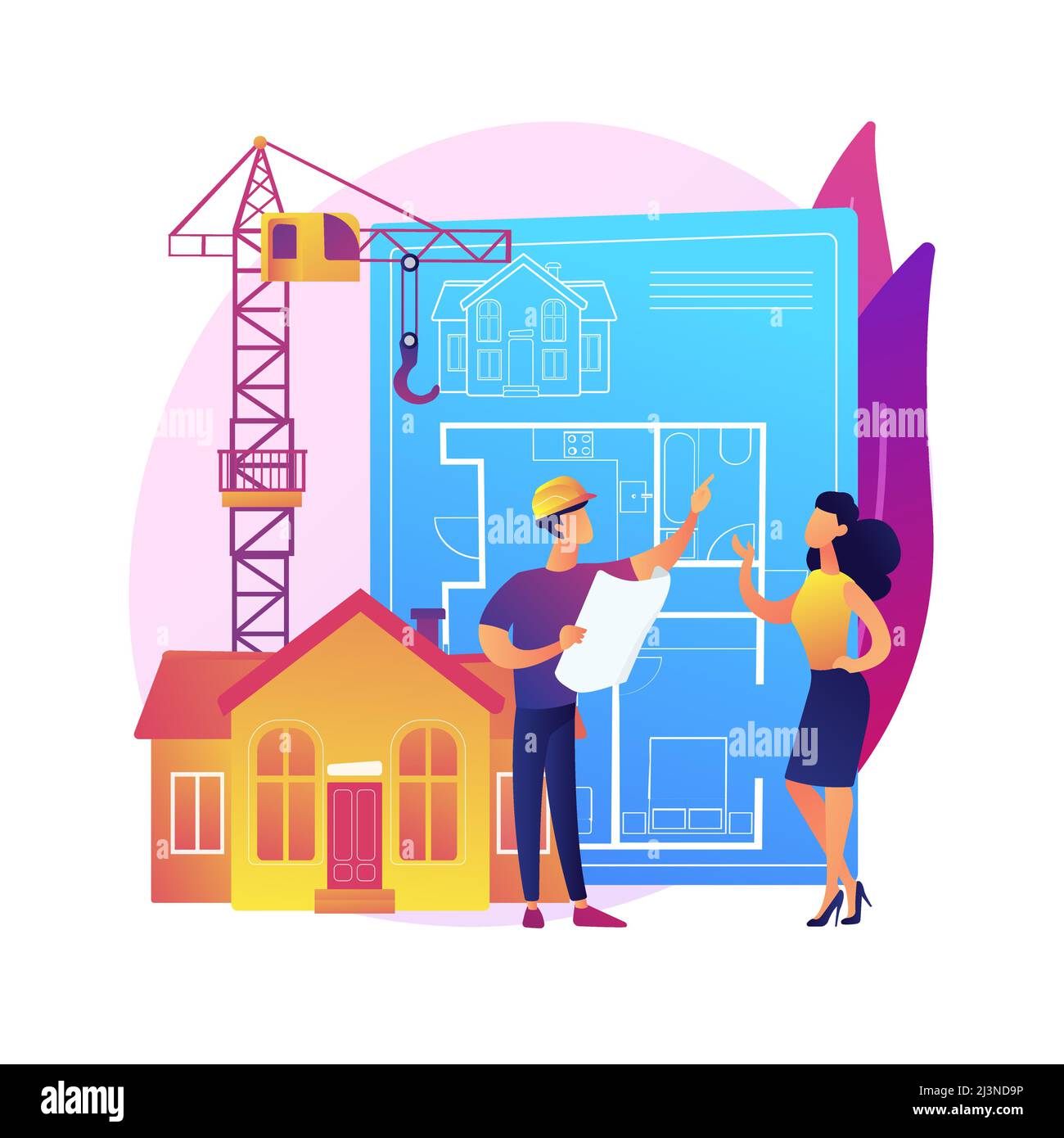 Développement immobilier résumé concept illustration vectorielle. Aménagement immobilier, vente de terrains, achat de terrains, projet de construction, gestion d'entreprise Illustration de Vecteur