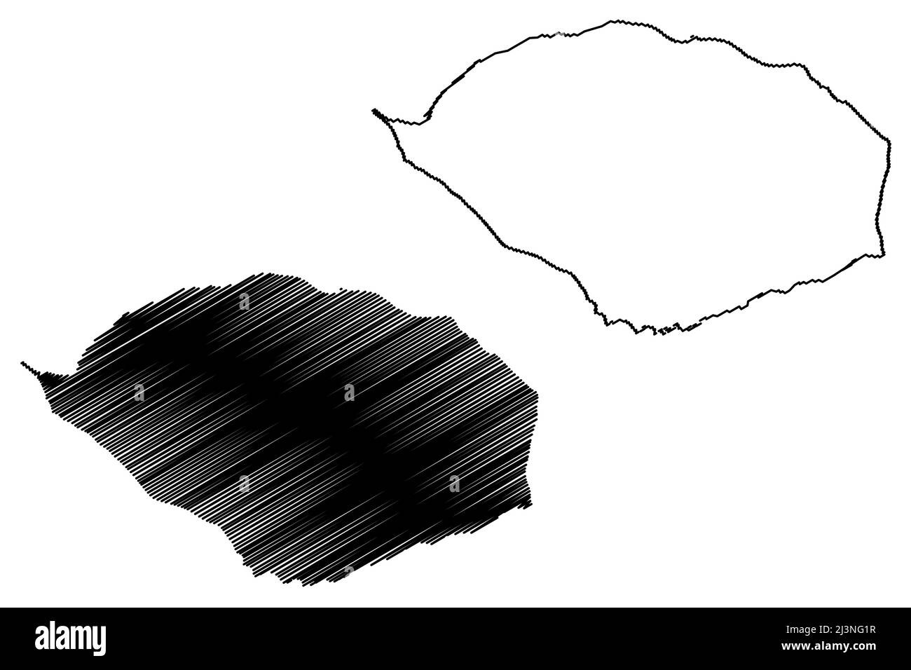 Île de Samothrace (République hellénique, Grèce, Mer Egée) carte illustration vectorielle, scribble sketch carte de Samothrace Illustration de Vecteur