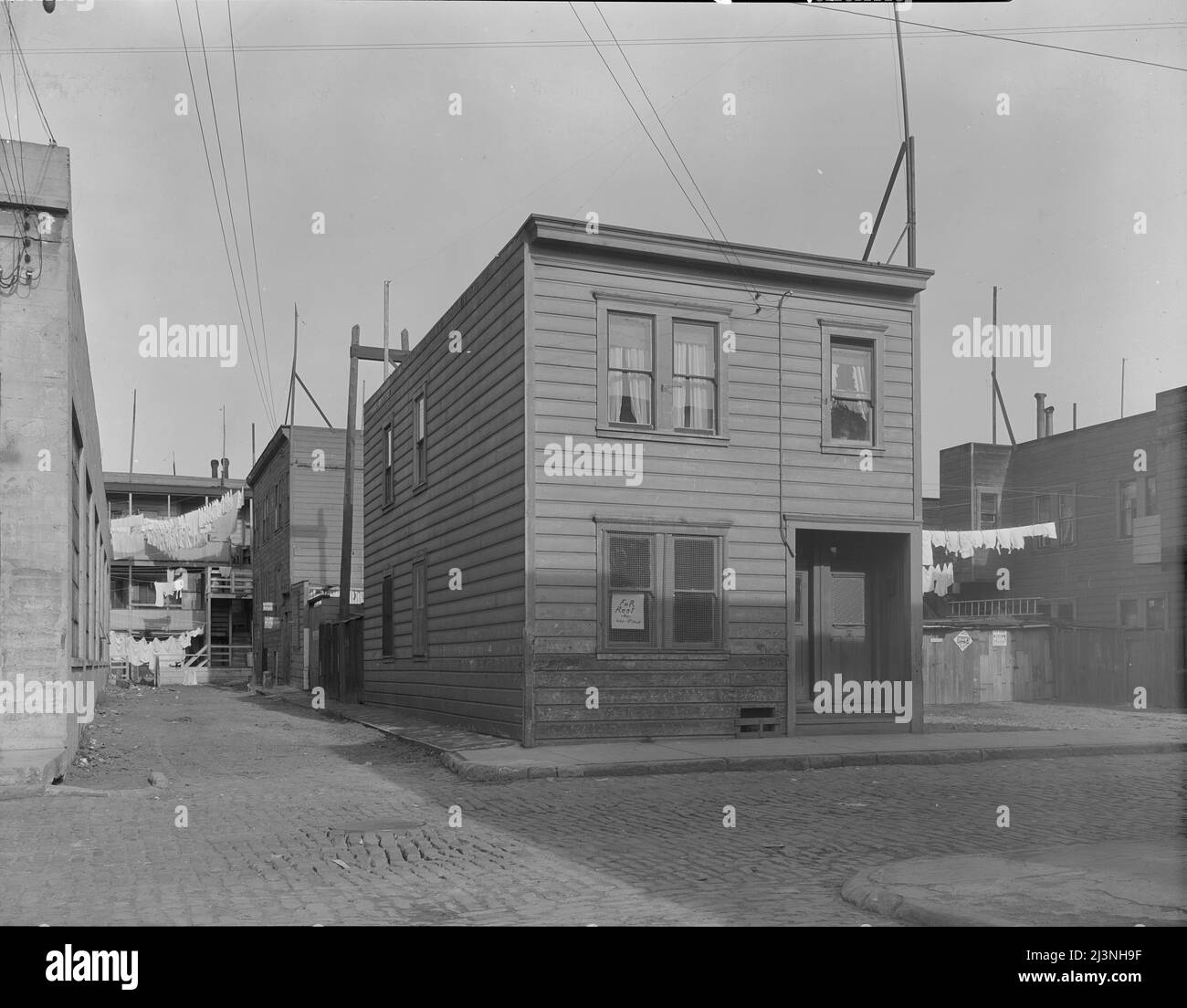 Art de rue district de mission Banque d'images noir et blanc Alamy