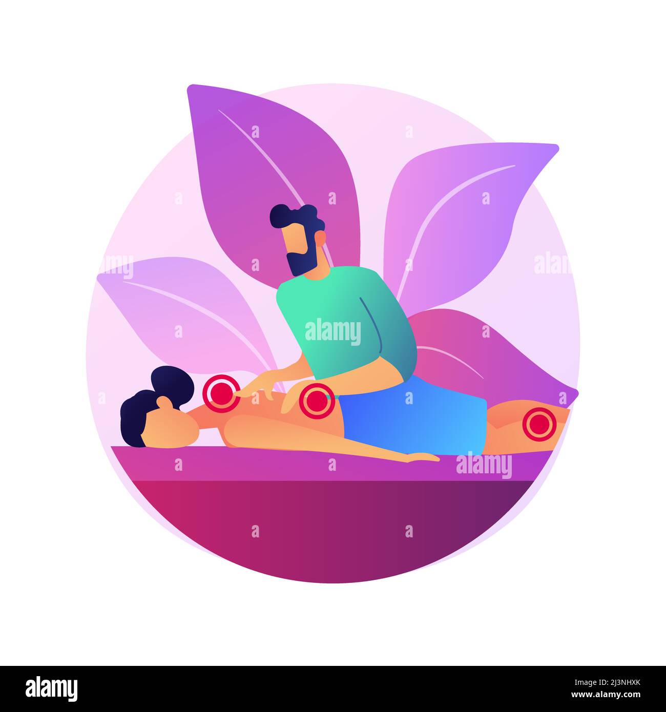 Illustration vectorielle abstraite de concept de massothérapie professionnelle. Thérapie sportive professionnelle, massage de blessure, services de bien-être, spa relaxa Illustration de Vecteur