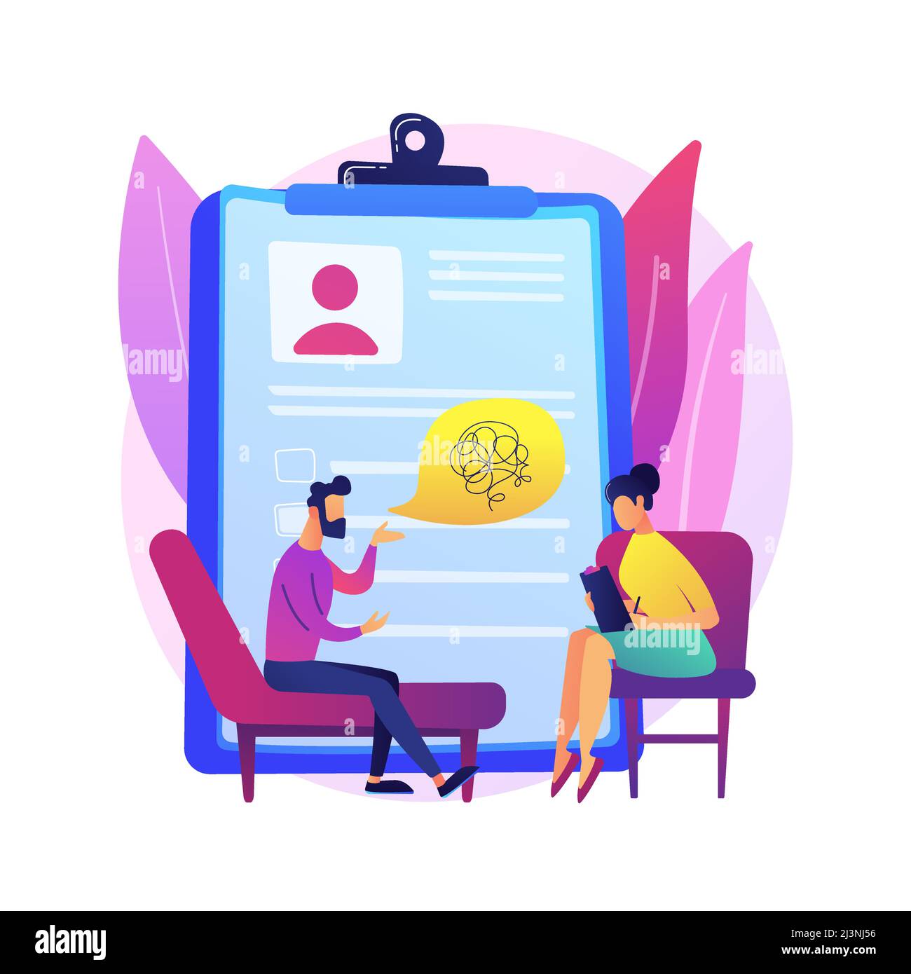 Illustration du vecteur de concept abstrait du service de psychologue. Séance privée de psychologue, service de santé mentale, psychologie familiale, thérapie pour enfants, r Illustration de Vecteur