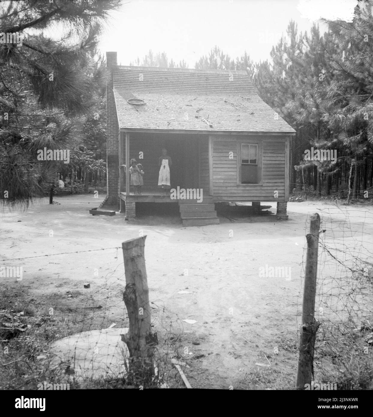 Maison de l'ouvrier de térébenthine près de Cordele, Alabama. Le salaire du père est d'un dollar par jour. C'est le niveau de vie du support des arbres de térébenthine. Banque D'Images