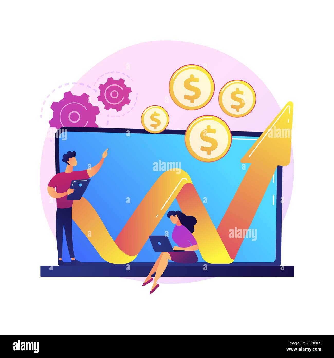 Illustration du vecteur de concept abstrait du fonds d'investissement. Fiducie de placement, régime d'actionnaires, création de fonds, occasions d'affaires, entreprise d'entreprise c Illustration de Vecteur