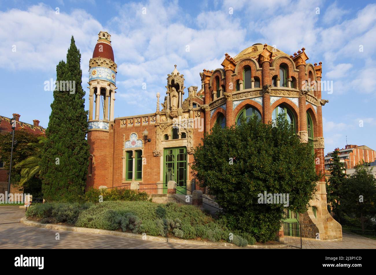 Hôpital de la Santa Creu i Sant Pau, pavillon, l'architecte Luis Doménech y Montaner, de l'Eixample, Barcelone, Catalogne, Espagne, Unesco World Herit Banque D'Images